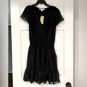 NWT Michael Kors black sleeveless shimmer dress. Size: XS